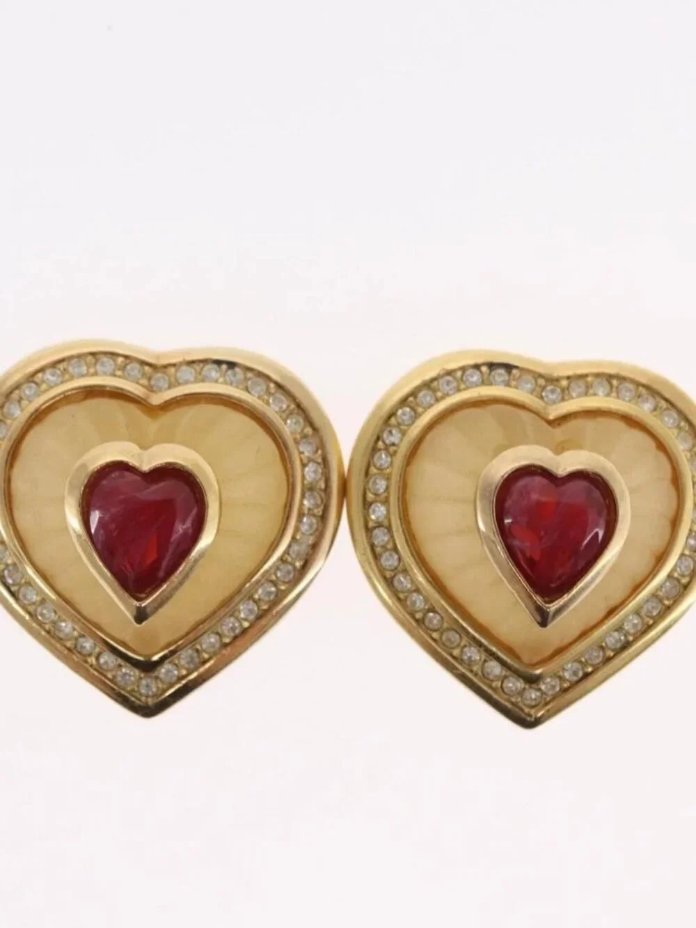Christian Dior Earring Brooch metal Gold Tone Auth 169930V
